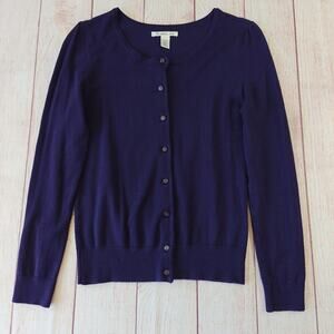 Kenneth Cole purple button front stretch sweater cardigan sz S